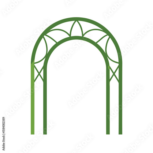 Stylized Trellis Arch With No Vines On Clear Background