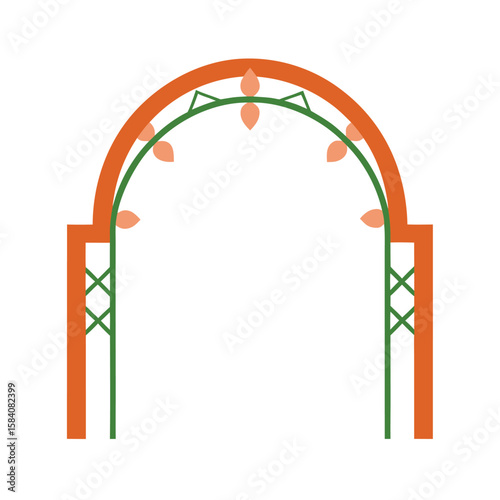 Stylized Trellis Arch With No Vines On Clear Background