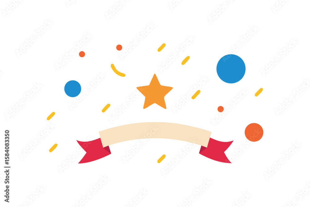 Fototapeta premium Set Of Confetti Elements With Star Circle And Shapes