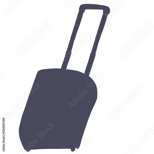 キャリー　旅行　趣味　イラスト　濃い灰色　単体　シークレット