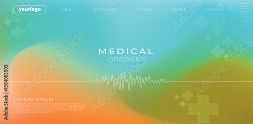 Soft Pastel Medical Gradient Background with Abstract Health Symbols