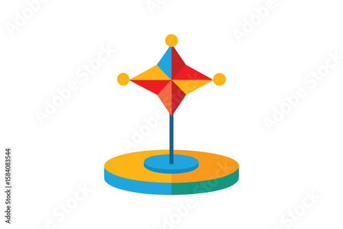 Rotating Cartoon Whirligig Toy With Festive Pattern