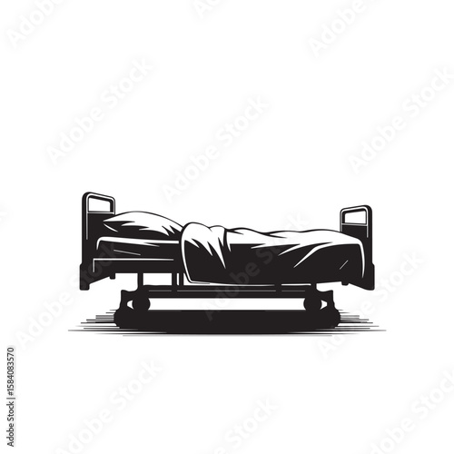 A hospital bed with clean sheets and a pillow, ready for a patients rest and recovery
