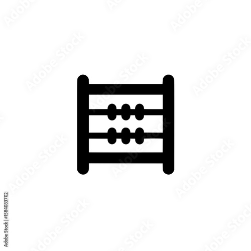 Icon of an abacus with minimal bead layout symbolizing simplified early learning counting tool