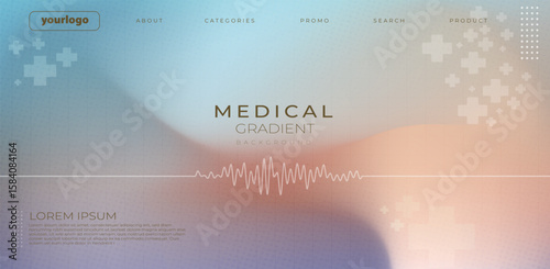 Soft Pastel Medical Gradient Background with Abstract Health Symbols
