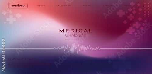 Modern medical background with waveform graphic and cross elements, ideal for health, science, or technology presentations.