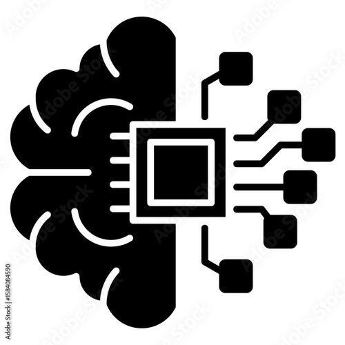 Machine Learning  Icon Element For Design
