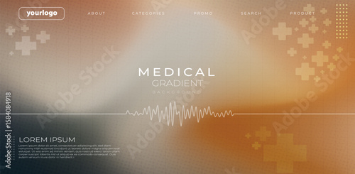 Modern medical background with waveform graphic and cross elements, ideal for health, science, or technology presentations.