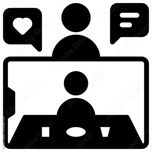 food vlogger icon vector with solid style
