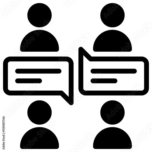meeting icon vector with solid style