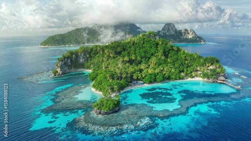 Hidden Paradise: Tropical Islands with Coral Reefs and Turquoise Waters