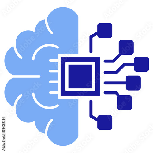 Machine Learning  Icon Element For Design
