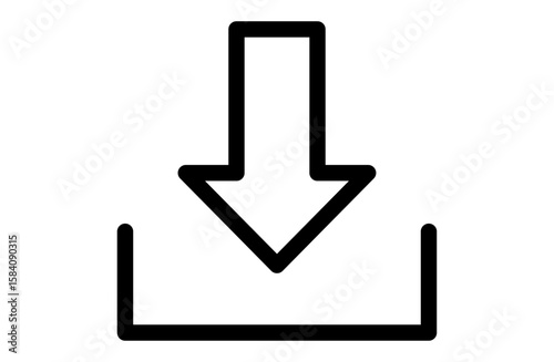 ダウンロードのシンプルな線画のUIアイコン