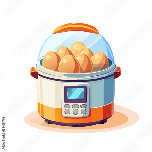 アニメ風エッグクッカーベクター素材