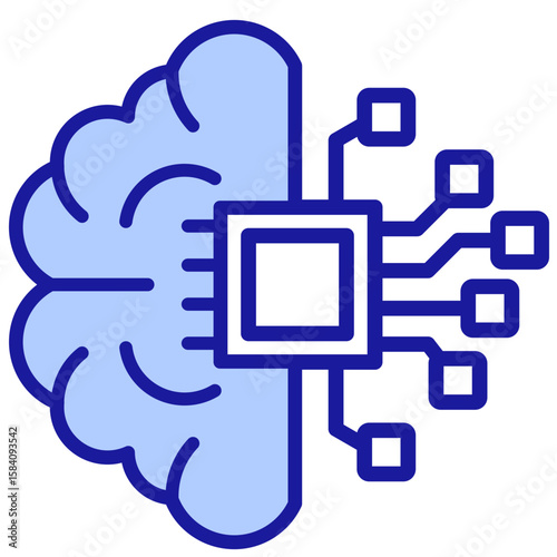Machine Learning  Icon Element For Design
