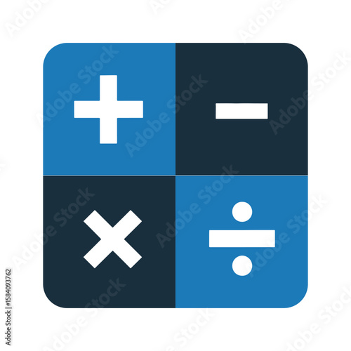 Calculator Math Icon Set – Accounting and Calculation Symbols Vector Illustration