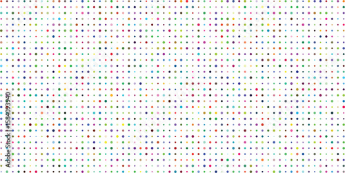 Colorful geometric pattern composed of randomly placed abstract shapes in a variety of vibrant hues creating an eye catching artistic design