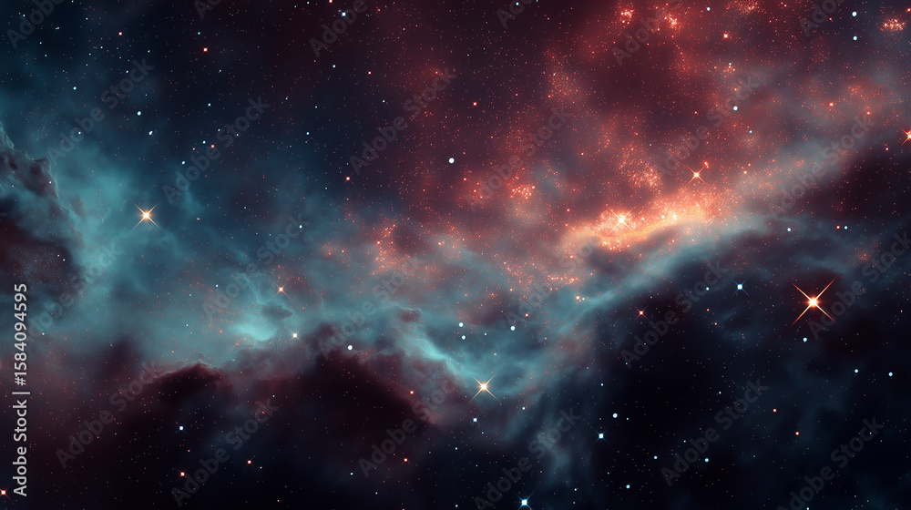 Naklejka premium Celestial Nebula: Cosmic Background Image
