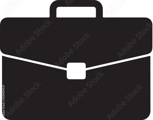 Sleek Black Briefcase Icon Presenting a Professional Image for Business and Finance Related Themes a Symbol of Corporate Success and Organization