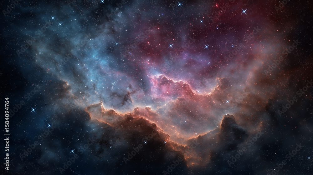 Fototapeta premium Cosmic Nebula: Stellar Background Image