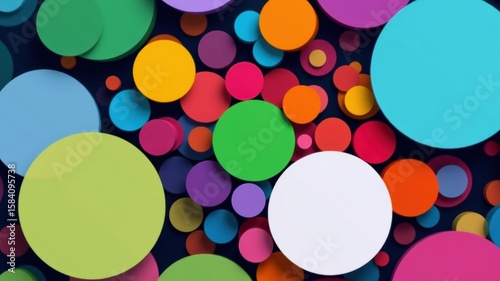 Colorful circles create vibrant composition used in infographics showcasing geometry in playful and engaging manner