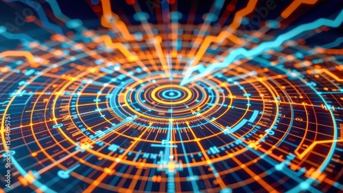 Digital graphics showcase vibrant geometry used in infographics, illustrating data trends and patterns in visually engaging manner