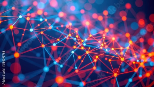 Digital connections and vibrant colors create stunning visual representation of geometry used infographics, showcasing data networks beautifully