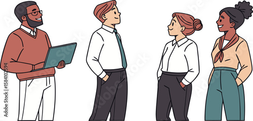 Diverse group of professionals in conversation business