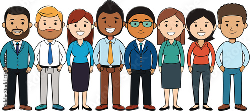 Diverse group of smiling professionals business people