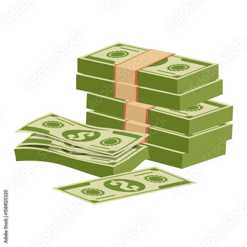 vector illustration image of a stack of money icon transparent PNG