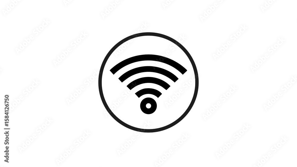 WiFi network symbol showing internet communication signal WiFi network symbol showing internet communication signal