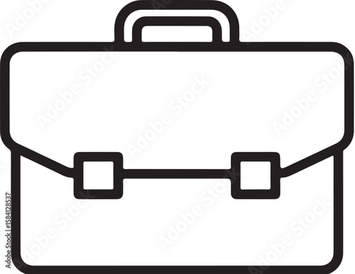 Simple Briefcase Illustration Showing Professionalism and Organization Represents Business Documents and Important Papers Symbolizing Career Success and Professional Endeavors for Workplace Efficiency