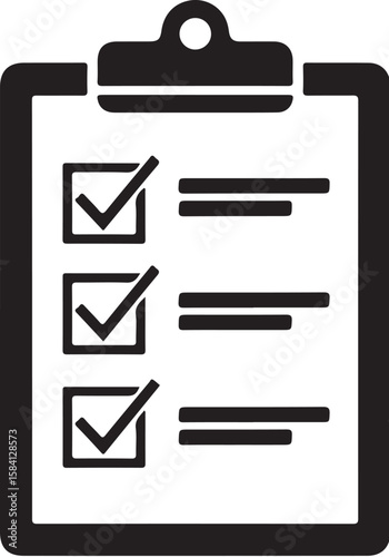 Checklist on Clipboard Icon for Task Management Demonstrating Completion with Tick Marks and Text Fields for Tracking To Do Items