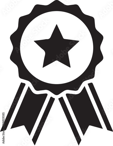 Award of Excellence a Symbol of Achievement and Recognition Featuring a Star in the Center and Pleated Ribbon