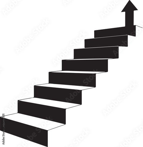 Ascending the Stairway A Symbol of Progress and Aspiration A Visual Representation of Ambition and Determination in Climbing towards Success