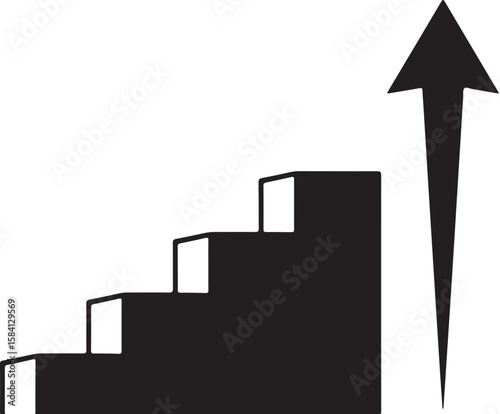 The Climb to Success A Visual Representation of Upward Progress and Achievement Featuring Stairs and an Ascending Arrow Symbolic of Growth
