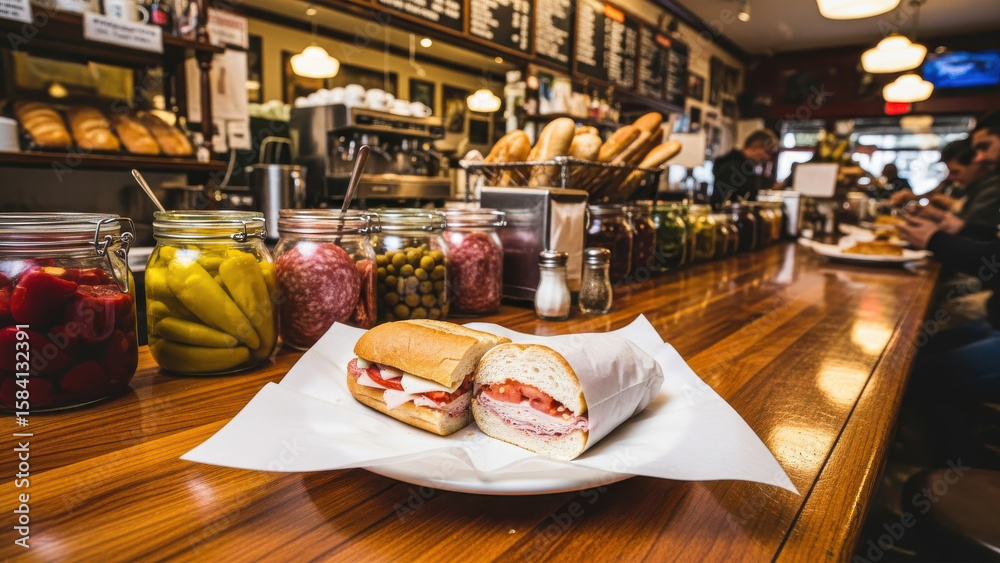 Fototapeta premium Submarine Sandwich on the Counter