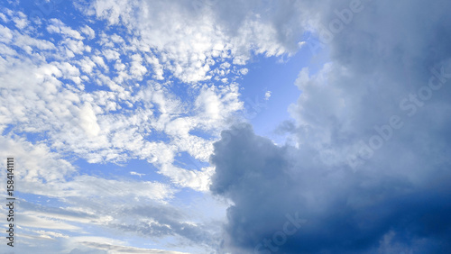 Blue sky and White cloud nature background