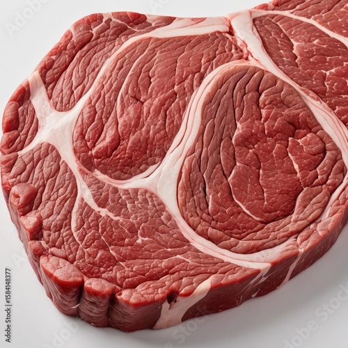 Raw Beef Steak Cut Isolated on White Background