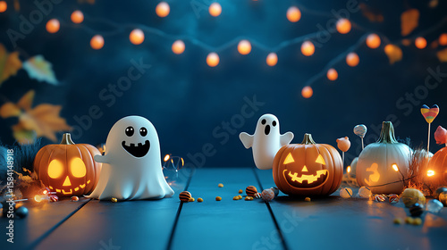 halloween pumpkins and candles