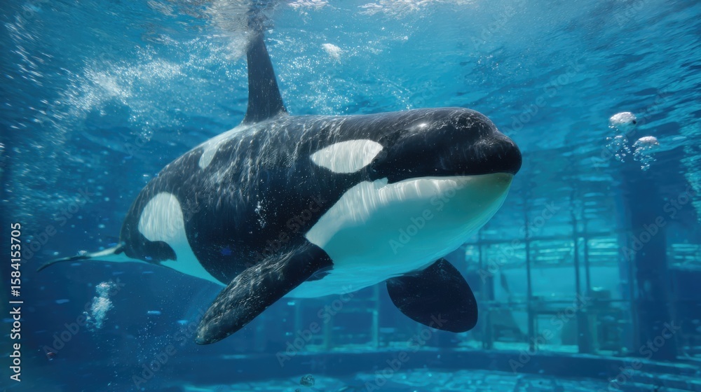 Obraz premium 水族館のシャチ