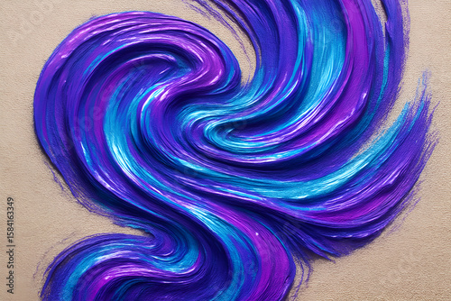Glossy Flowing Liquid Pattern with Vibrant Colors and Fabric Grain Texture for Artistic and Creative Design Use