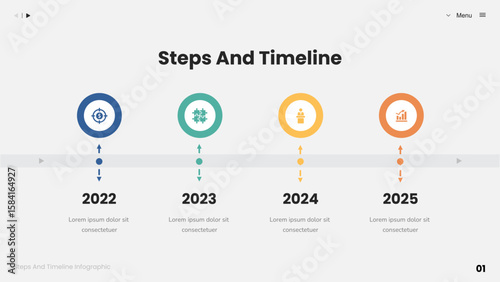 Steps and Timeline Infographic