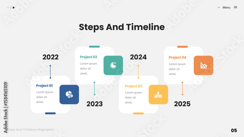 Steps and Timeline Infographic