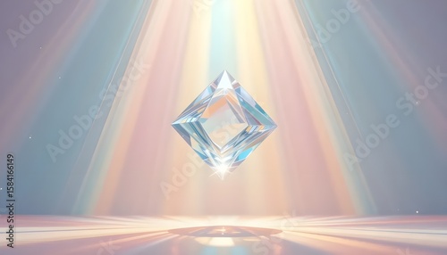 Floating Crystal Prism in Air with Light Beams