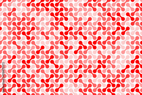 Seamless pattern with red metaball pattern. Abstract flat blobs vector illustration.