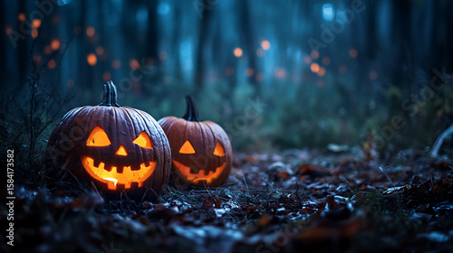 halloween pumpkin in the garden