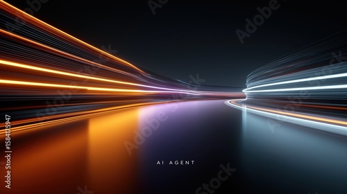 An AI agent acts as a virtual assistant, for support as an AGI artificial general intelligence representative symbolizing agentic robot autonomy, and humanoid superintelligence technology