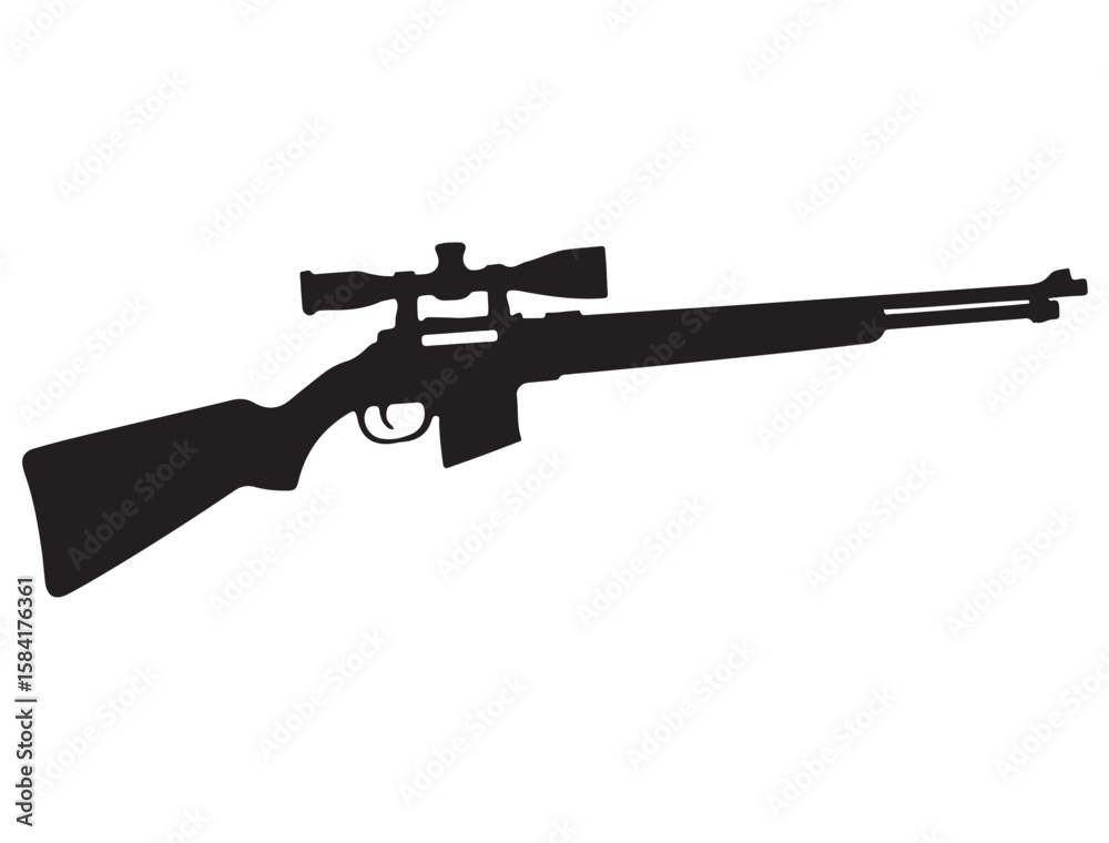 Naklejka premium HUNTING RIFLE SILHOUETTE