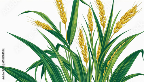 green wheat ears